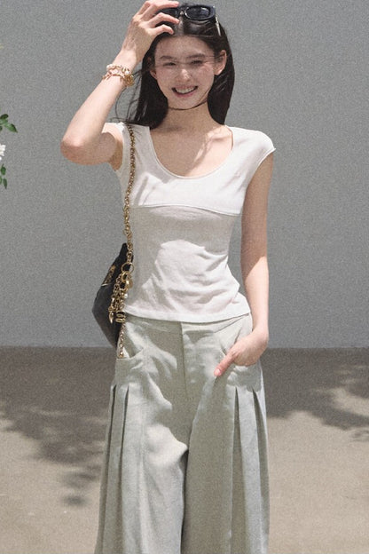 Lyocell Embroidered Waist Top