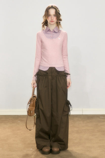 High-Waisted Pocket Workwear Wide-Leg Pants