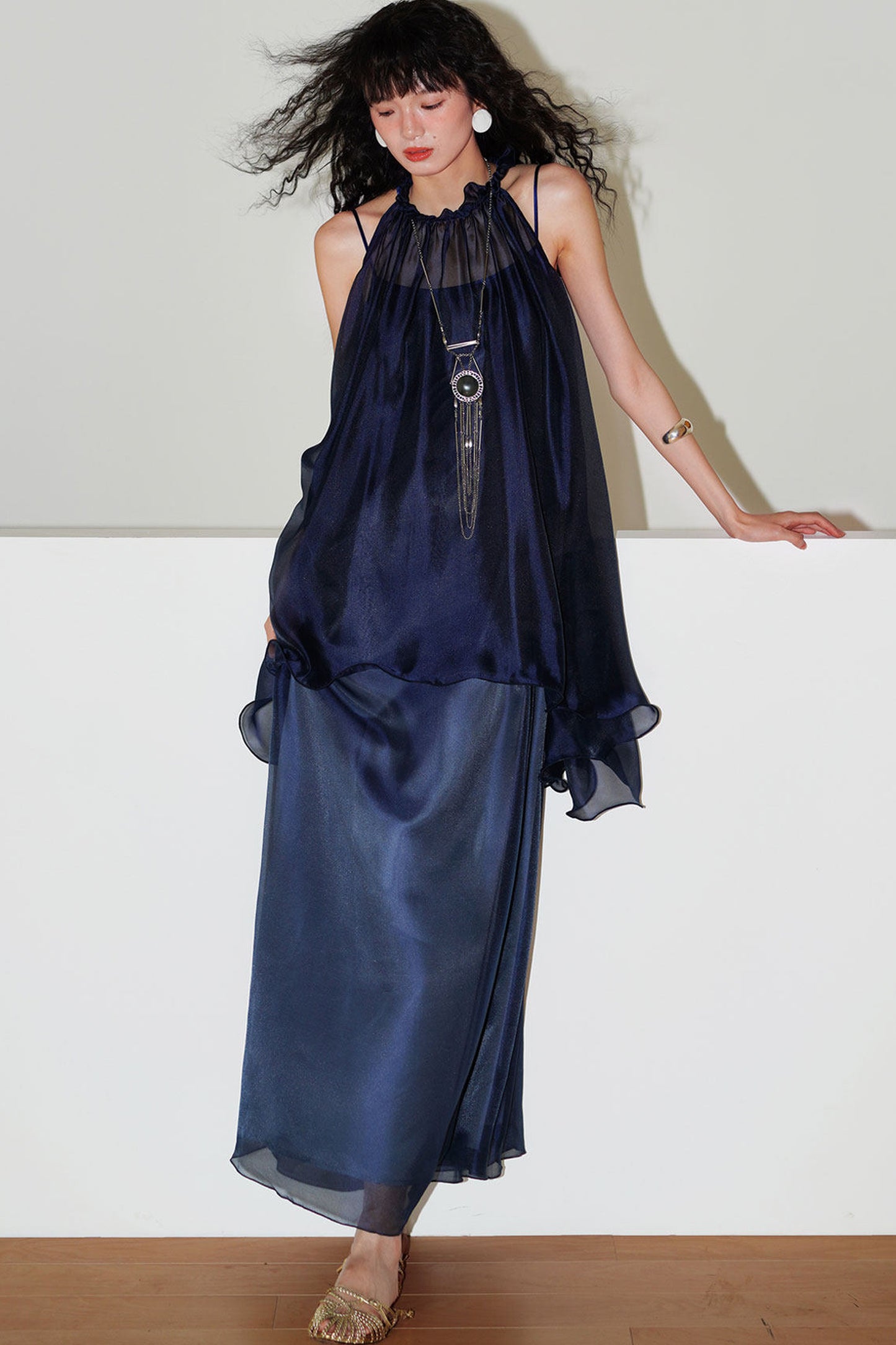 Pearlescent Gauze Dress Set