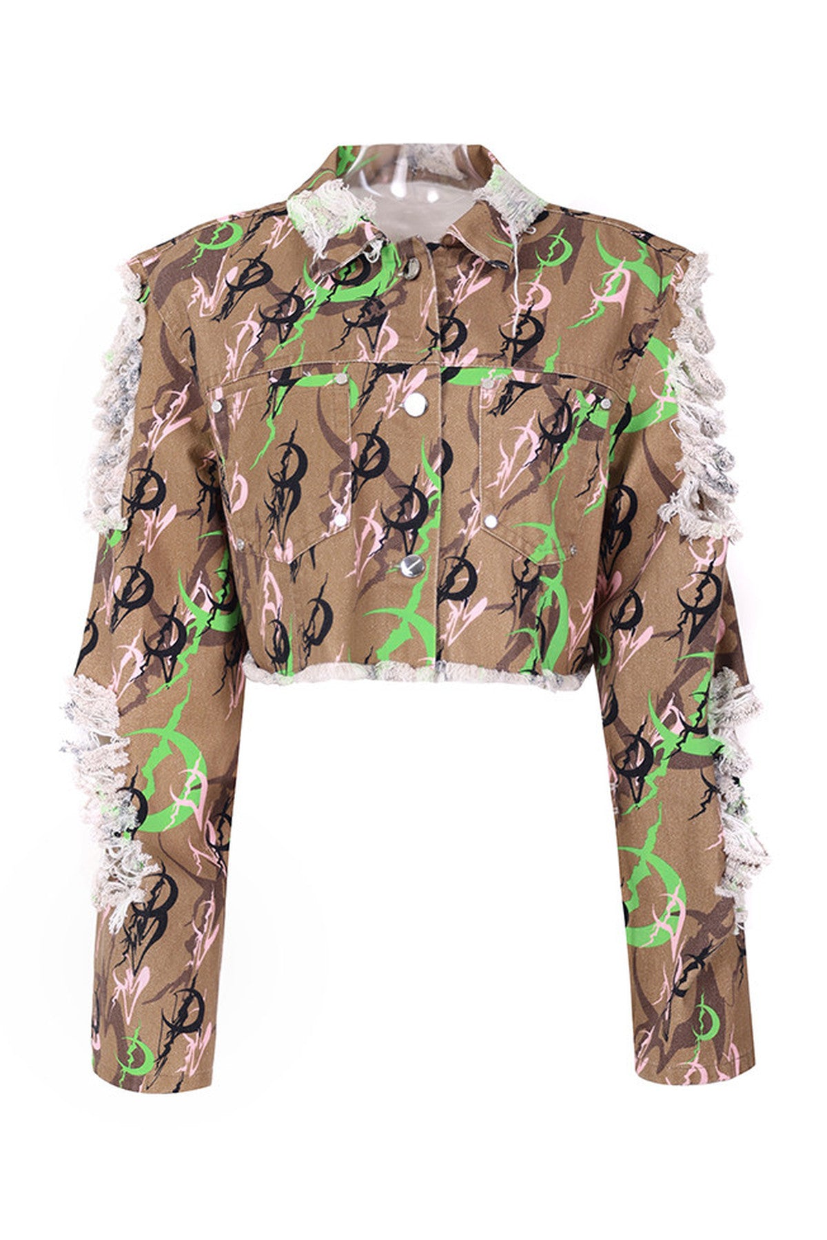 Y2K Camouflage Metal Studded Jacket