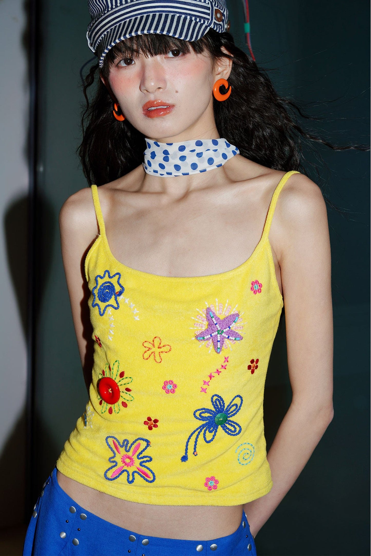 Colorful Rope Embroidery Camisole