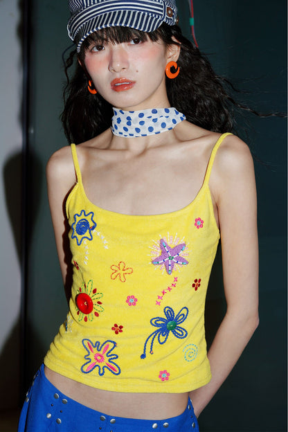 Colorful Rope Embroidery Camisole