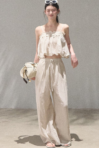 Set-up in lino con canotta Wandering Sunshine
