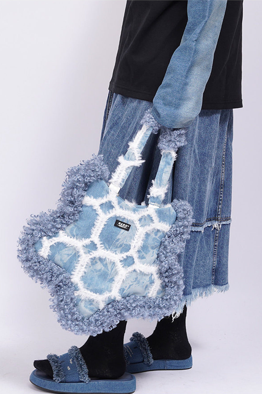 Borsa sottobraccio rétro in denim