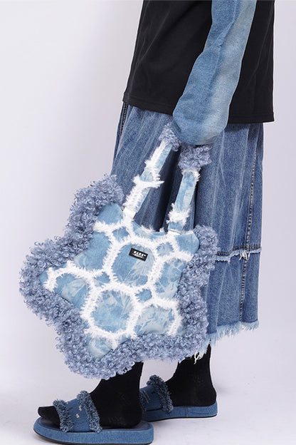 Borsa sottobraccio rétro in denim