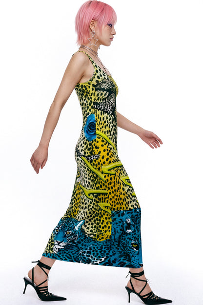 Retro Leopard Print Tank Dress