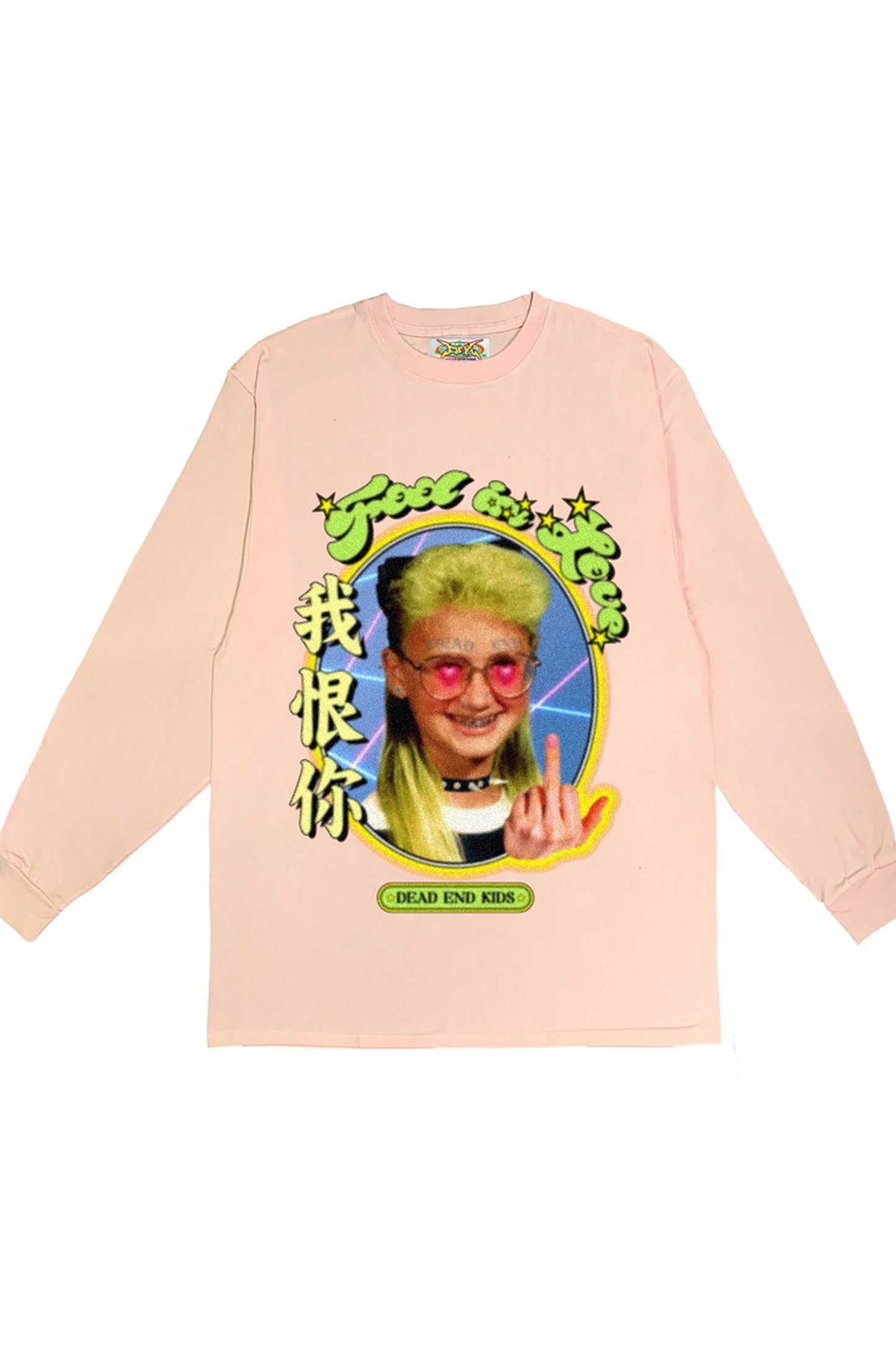 I Love You Text Print Loose Blouse