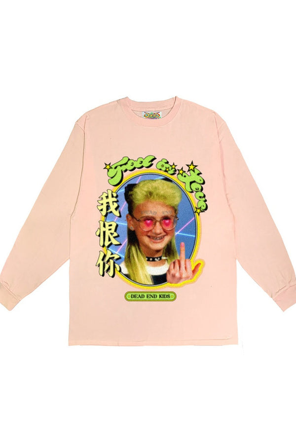 I Love You Text Print Loose Blouse