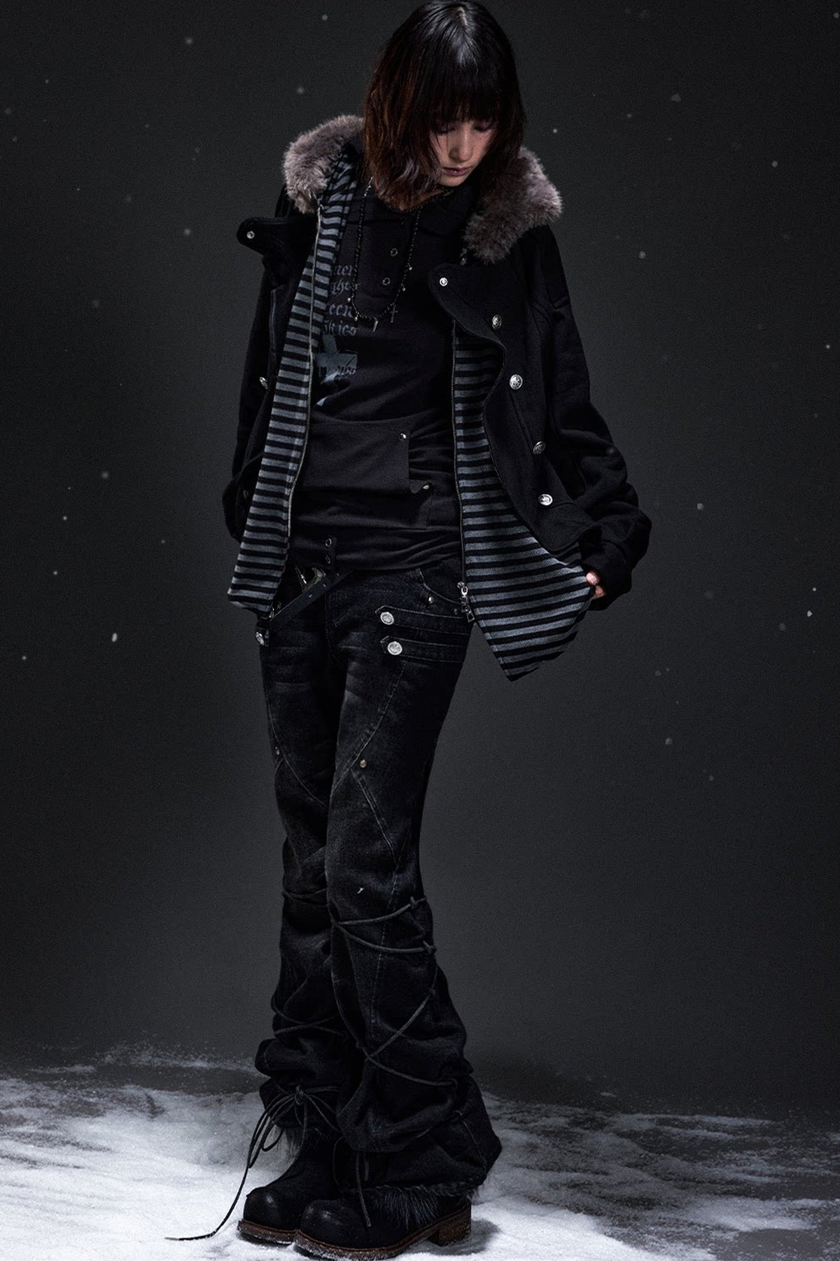 Punk Palace Lace-Up Flared Jeans