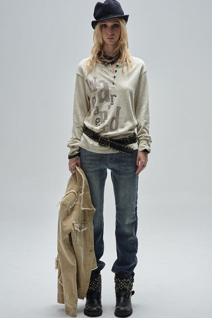 Whiskered Vintage Flared Jeans