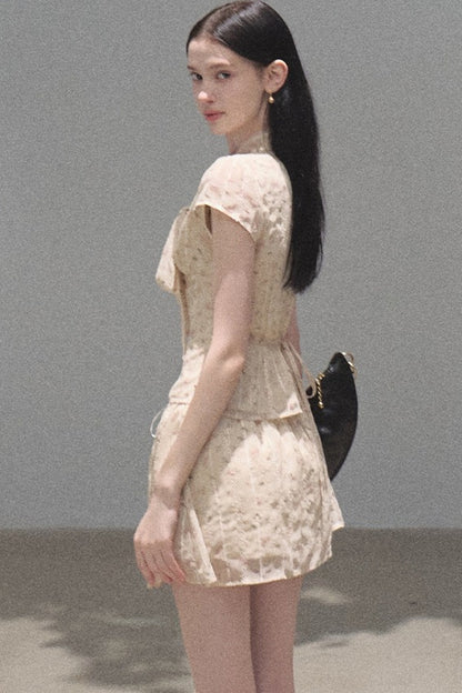 Horse Chestnut Floral Top and Skirt Set