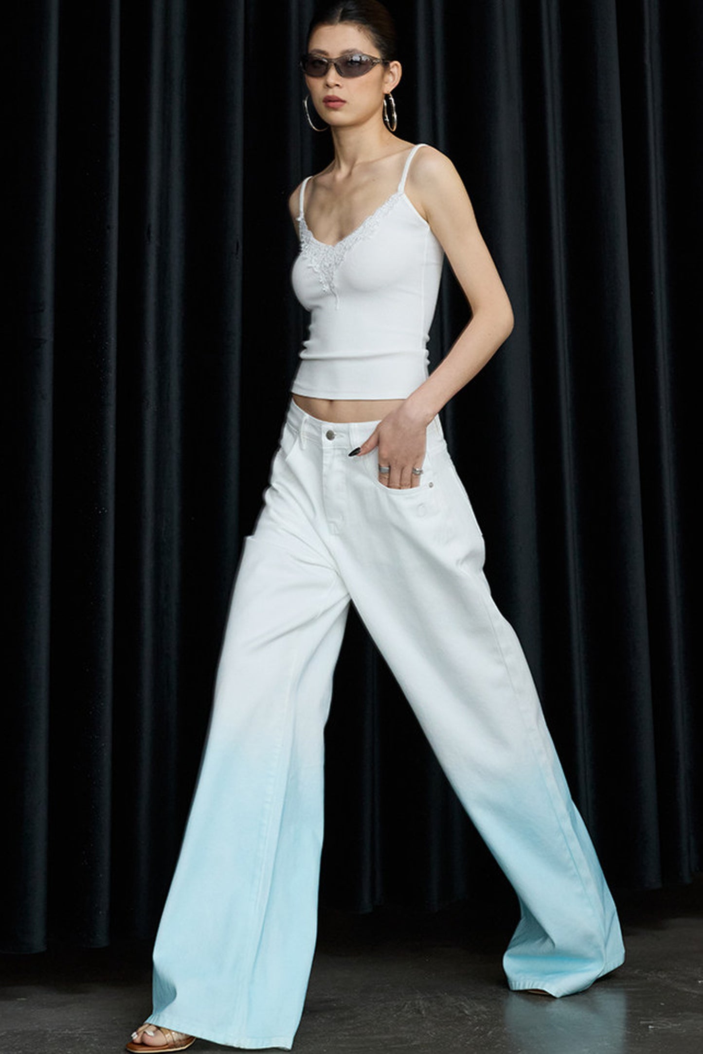 Gradient Wide-Leg Jeans