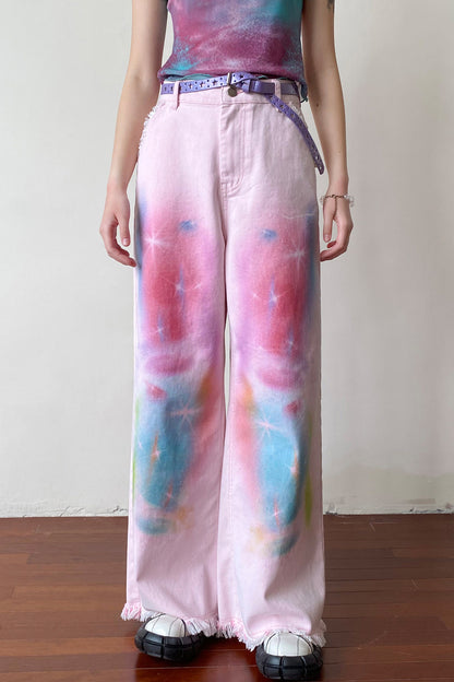 Light Pink Universe Denim Pants