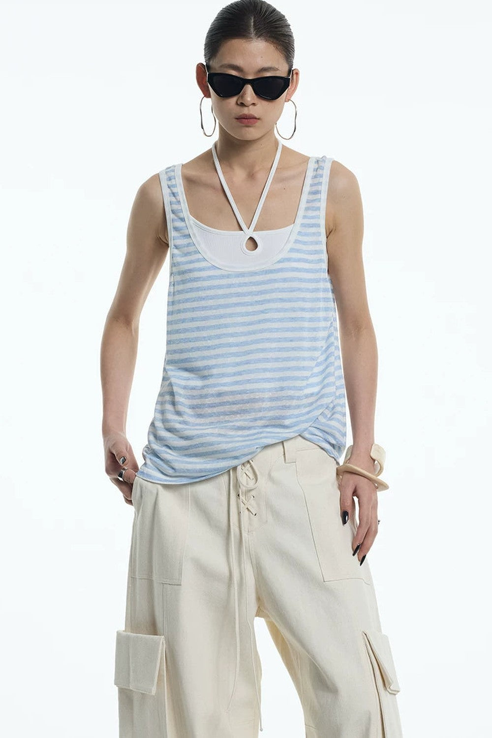 Nautical Striped Lyocell Tank Top