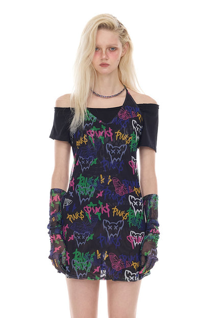 Graffiti Print Dress