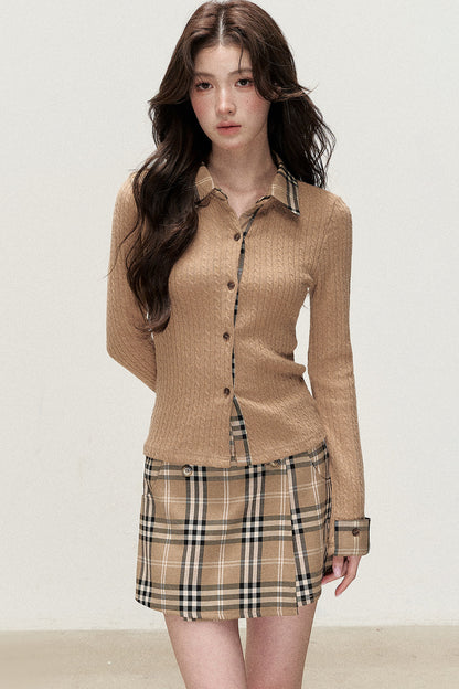 Knit Cardigan and Skirt Set-Up