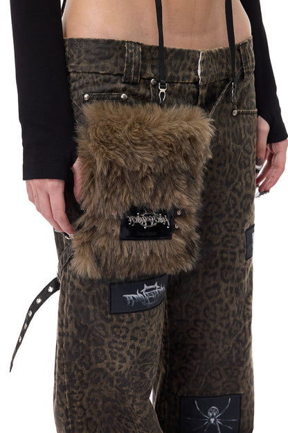 Leopard Print Rock Patch Pants