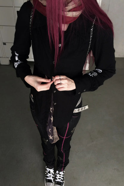 Printed Curved Hem Shirt