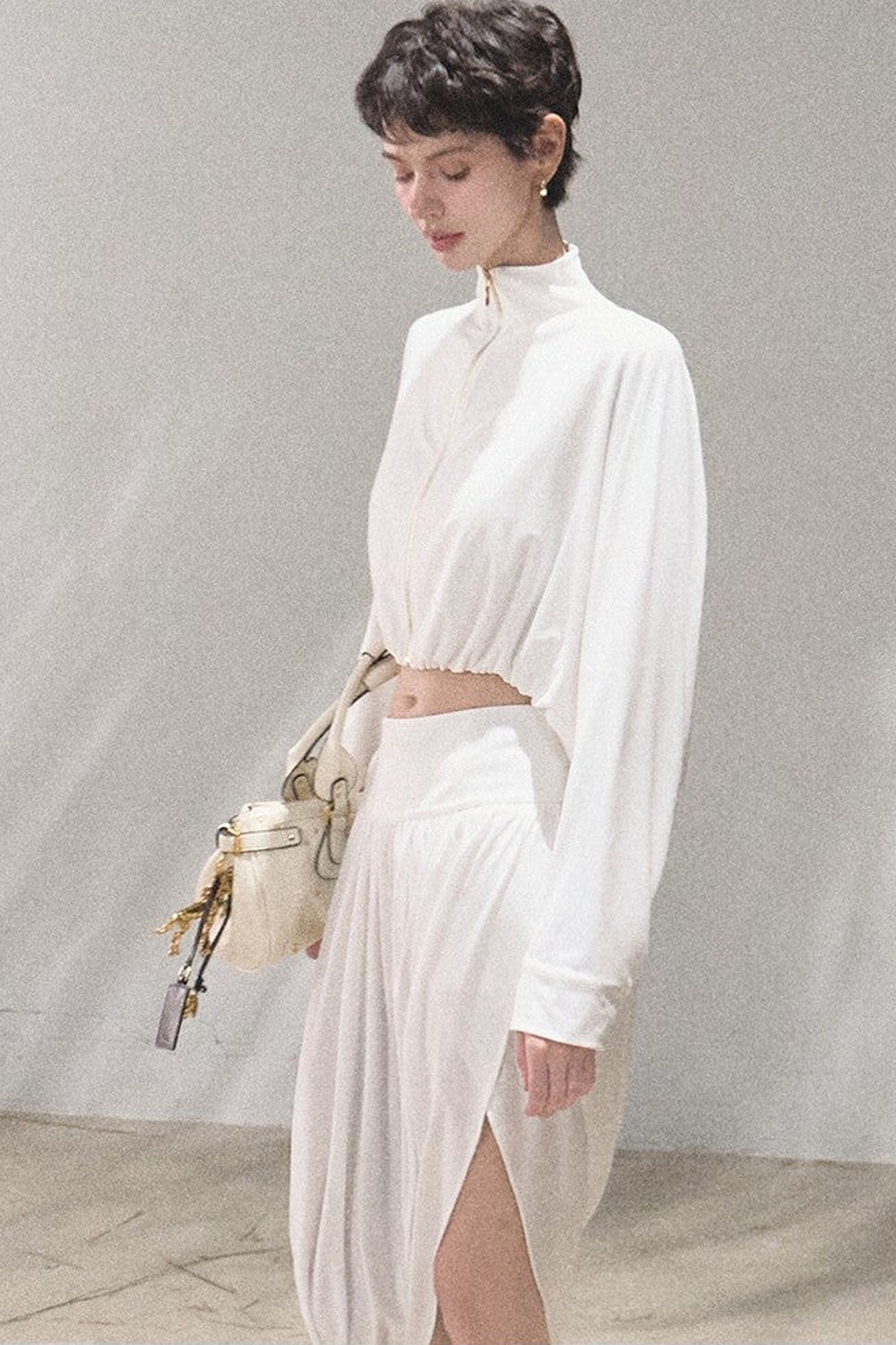 Cooling Batwing Sleeve Blouse and Skirt Set