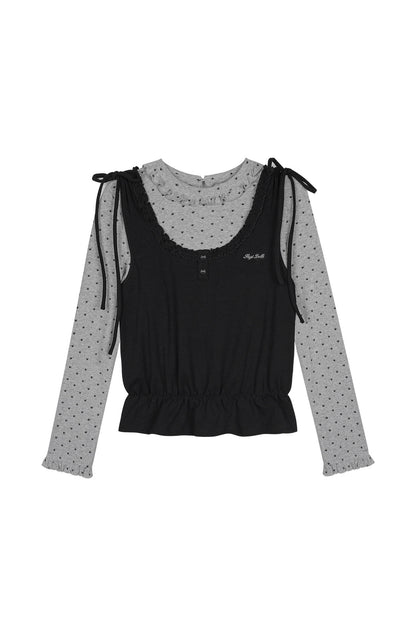 Y2K Gray Black Layered Vest Top Set-Up