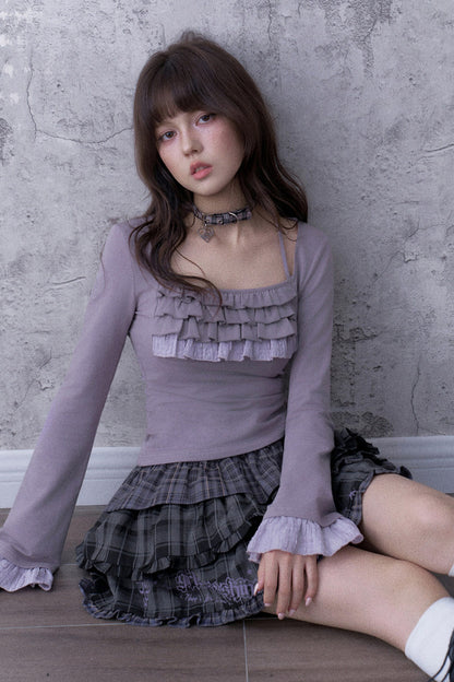 Light Purple Ruffled Top