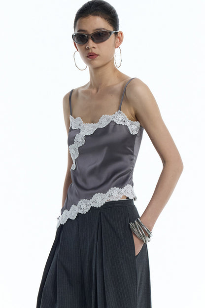 Asymmetrical Hem Lace Camisole