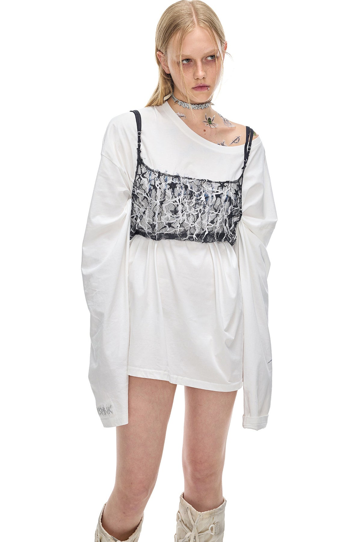 Thorn Punk Lace Tube Top