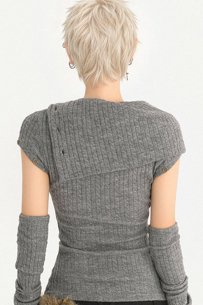 Top in maglia Milk-Cool Molly con collo a mezza altezza