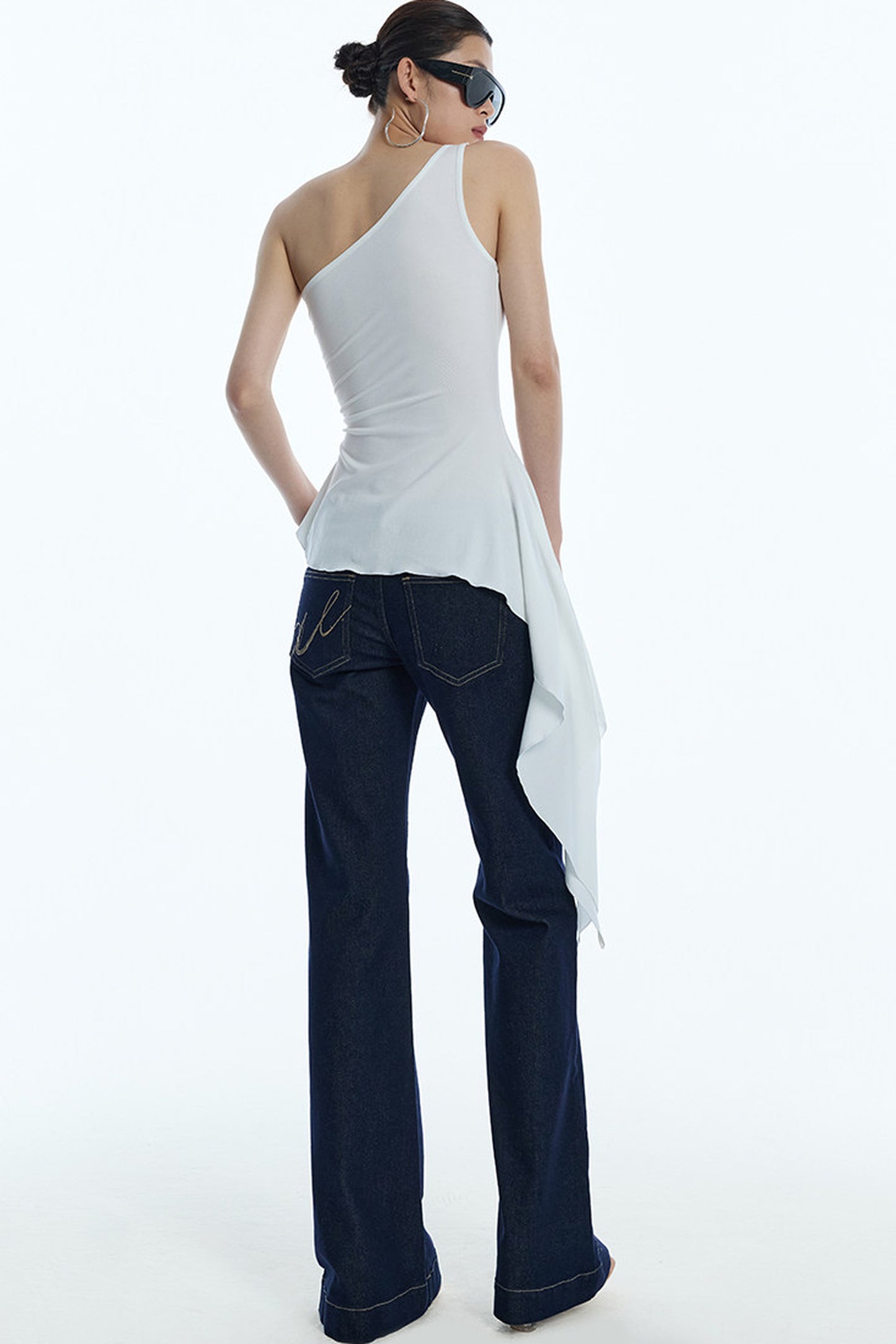 One-Shoulder Ruffled Camisole Top