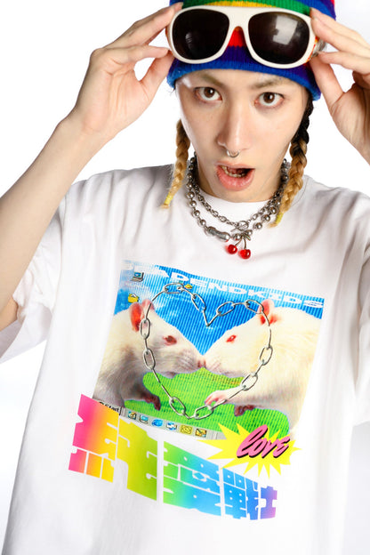 Pure Love Warrior lockere Subkultur-Bluse