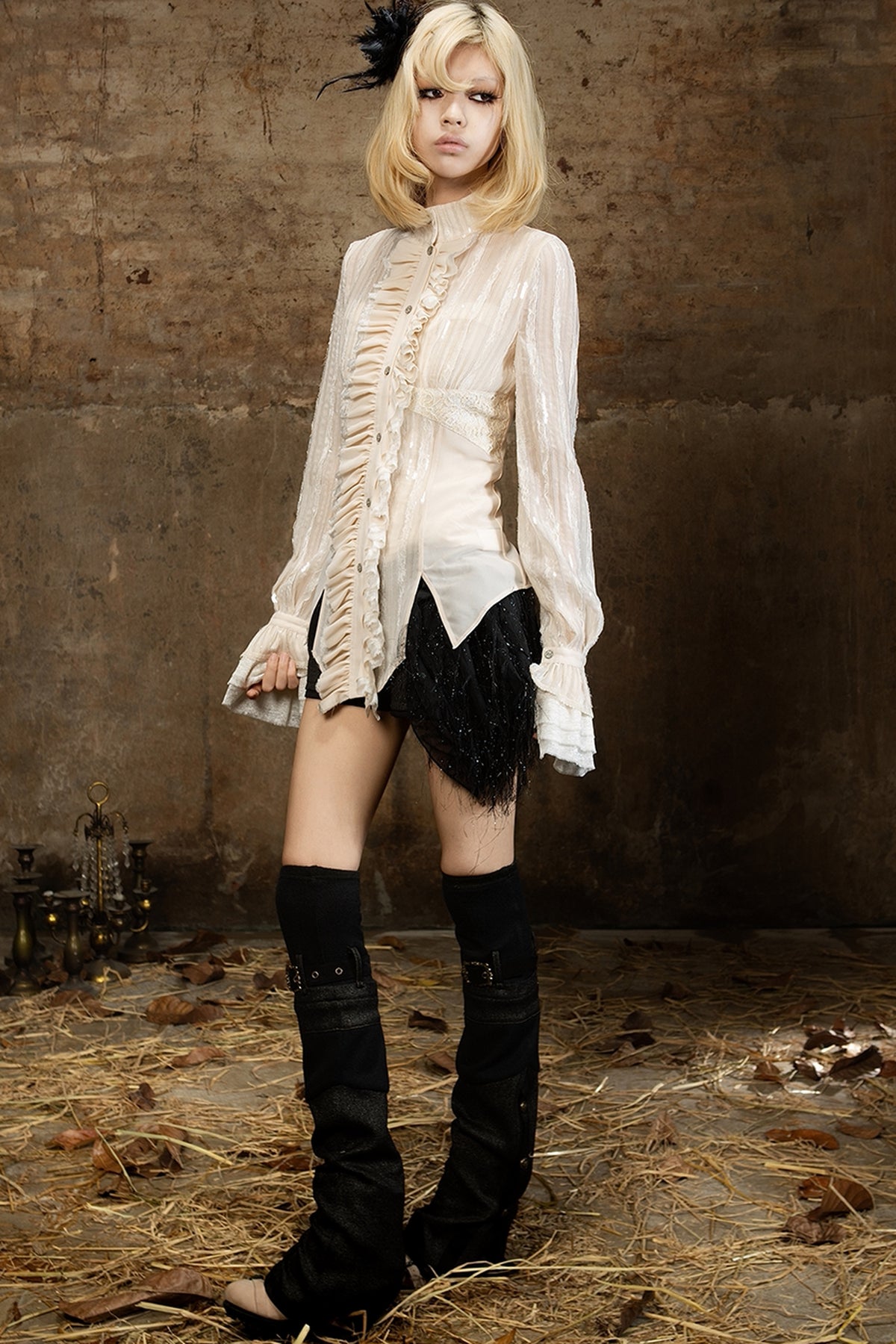 Y2K Low-Waist Leg Warmer Shorts Set-Up
