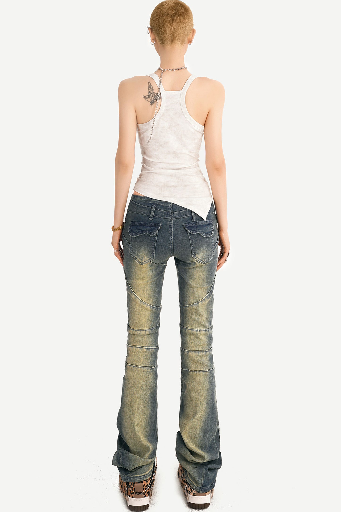 Retro Flared Denim Pants