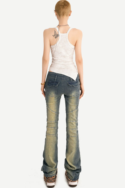 Retro Flared Denim Pants