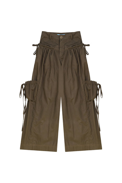 High-Waisted Pocket Workwear Wide-Leg Pants