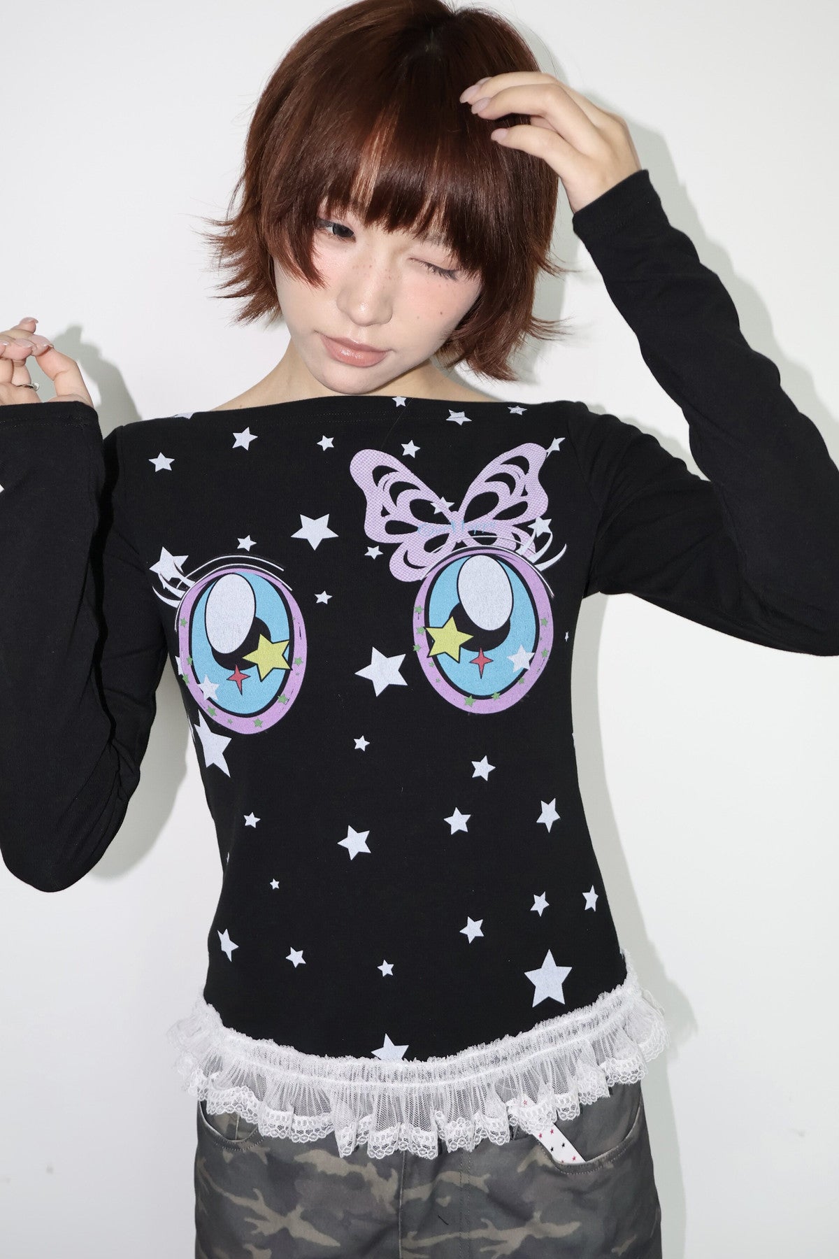 Comic Eye Long Sleeve Top