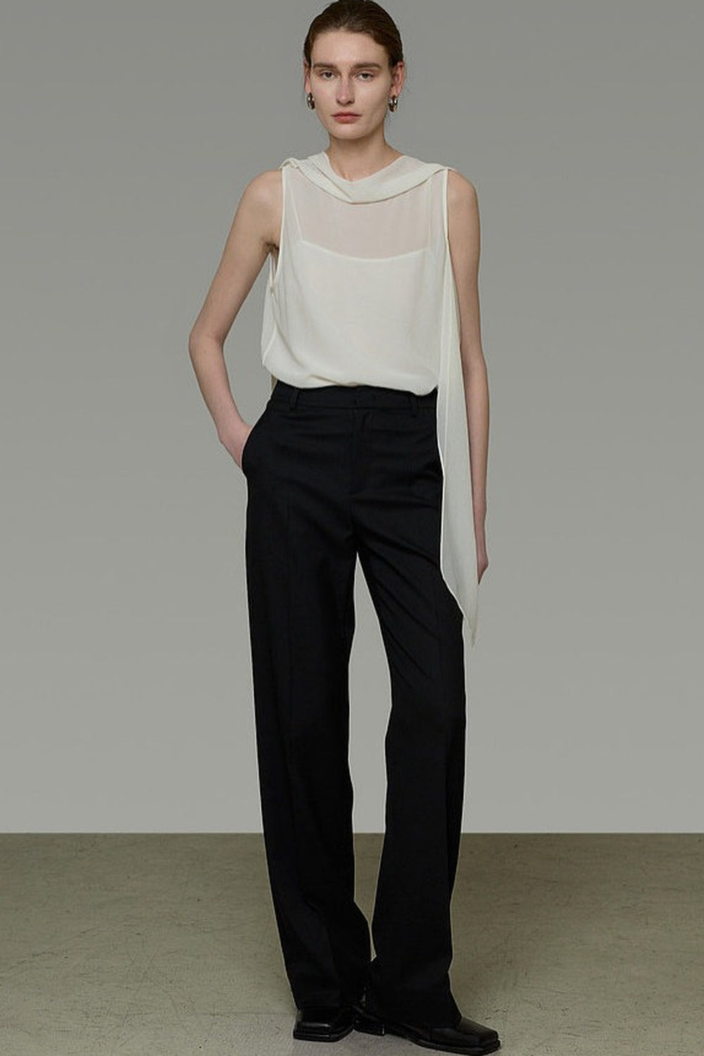 French Ribbon Sleeveless Top