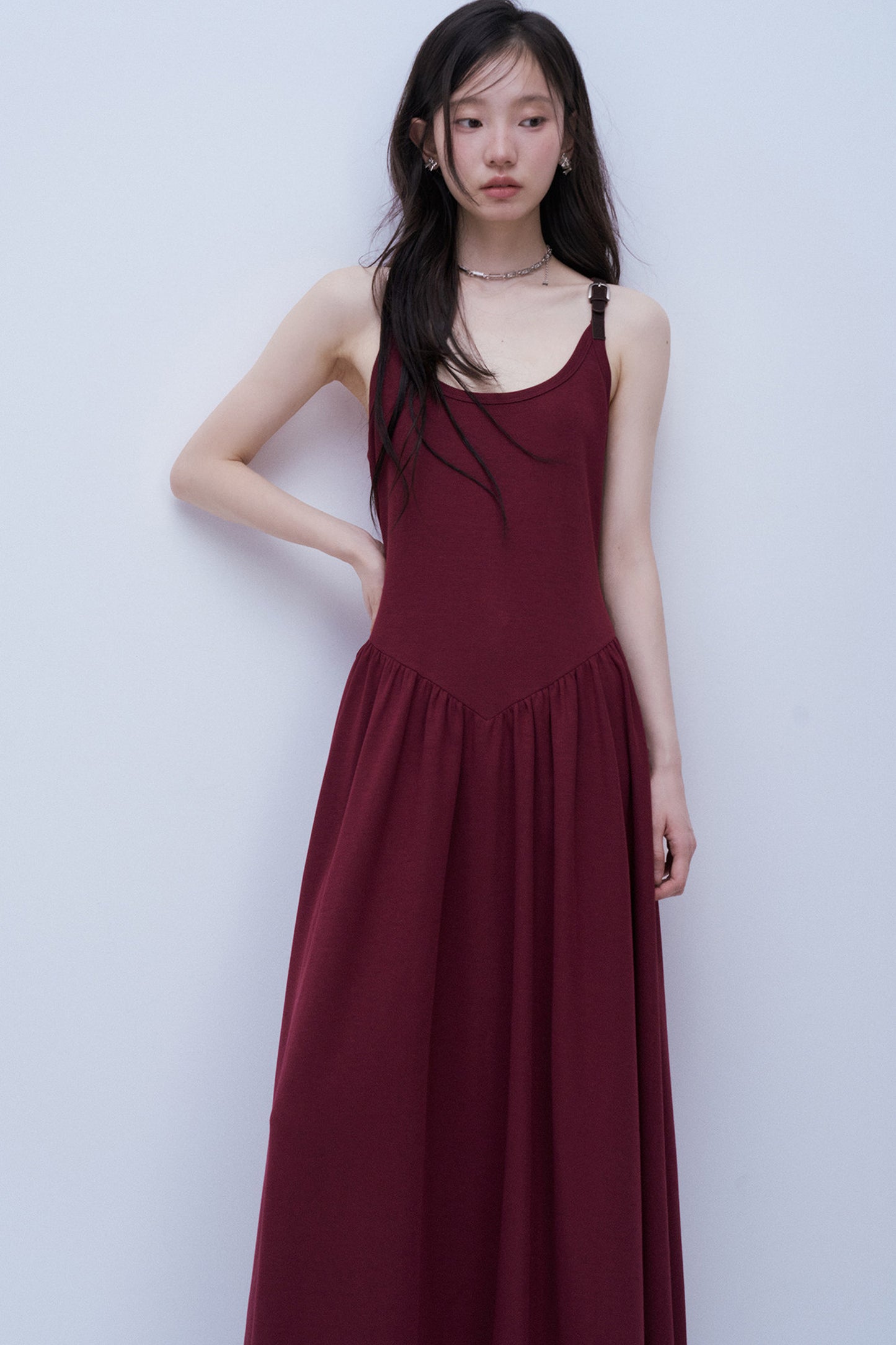Leather Buckle Tank Dress