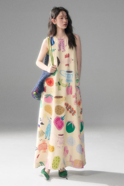 Qianshan Hand-Painted Tank Dress