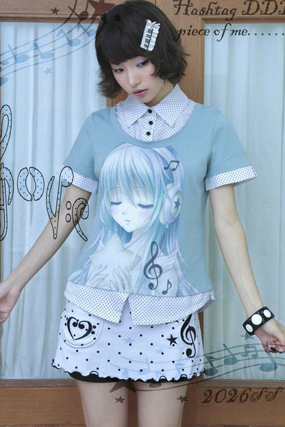 Y2K High-Waist Polka Dot Skirt