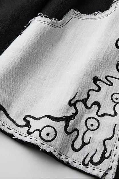 Loose Chinese Embroidered Cotton Linen Jacket