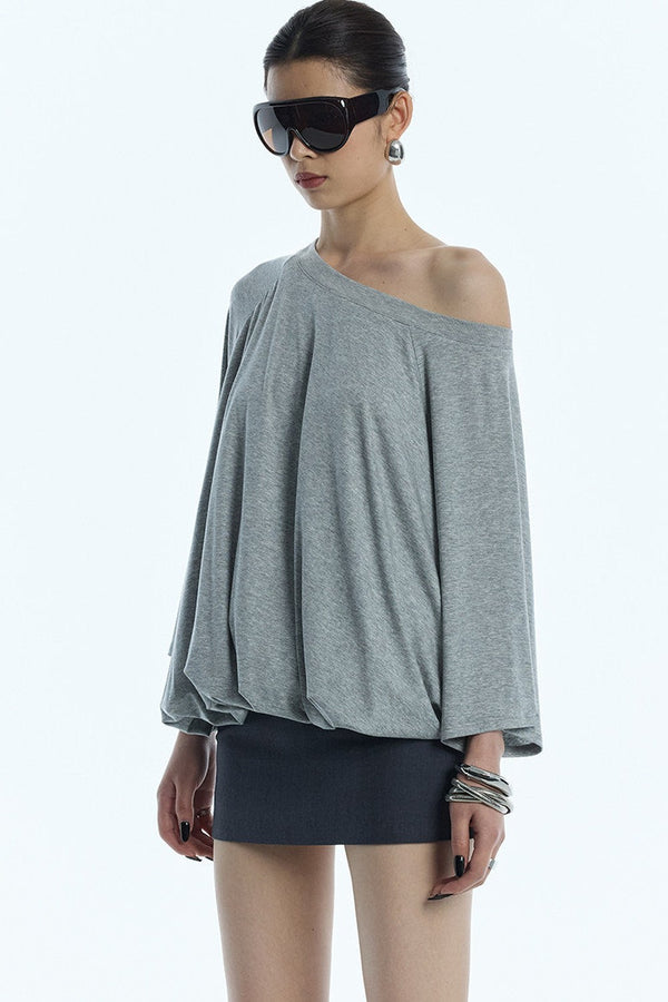 Off-Shoulder Puff-Sleeve Floral Blouse