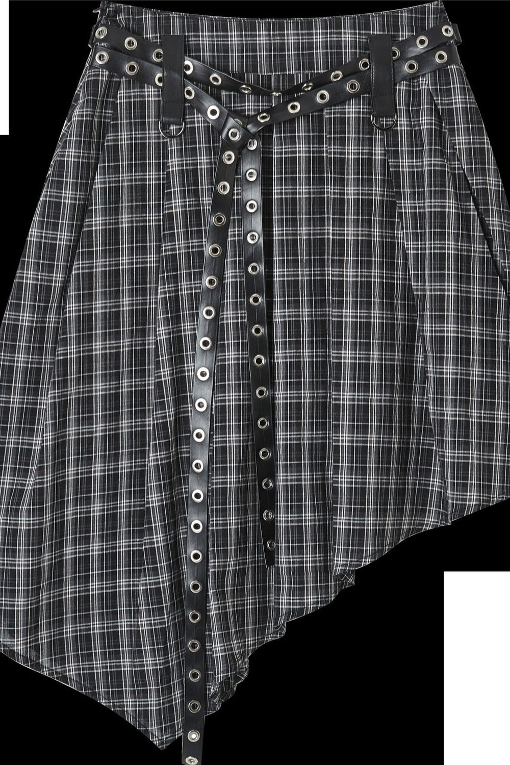 Asymmetrical A-Line Plaid Skirt