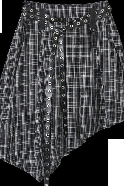 Asymmetrical A-Line Plaid Skirt