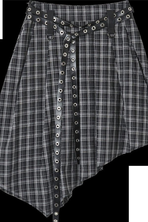Asymmetrical A-Line Plaid Skirt