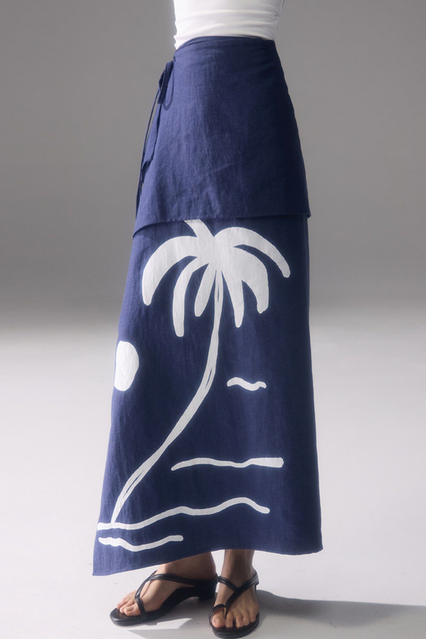 Palm Sunset Print Skirt