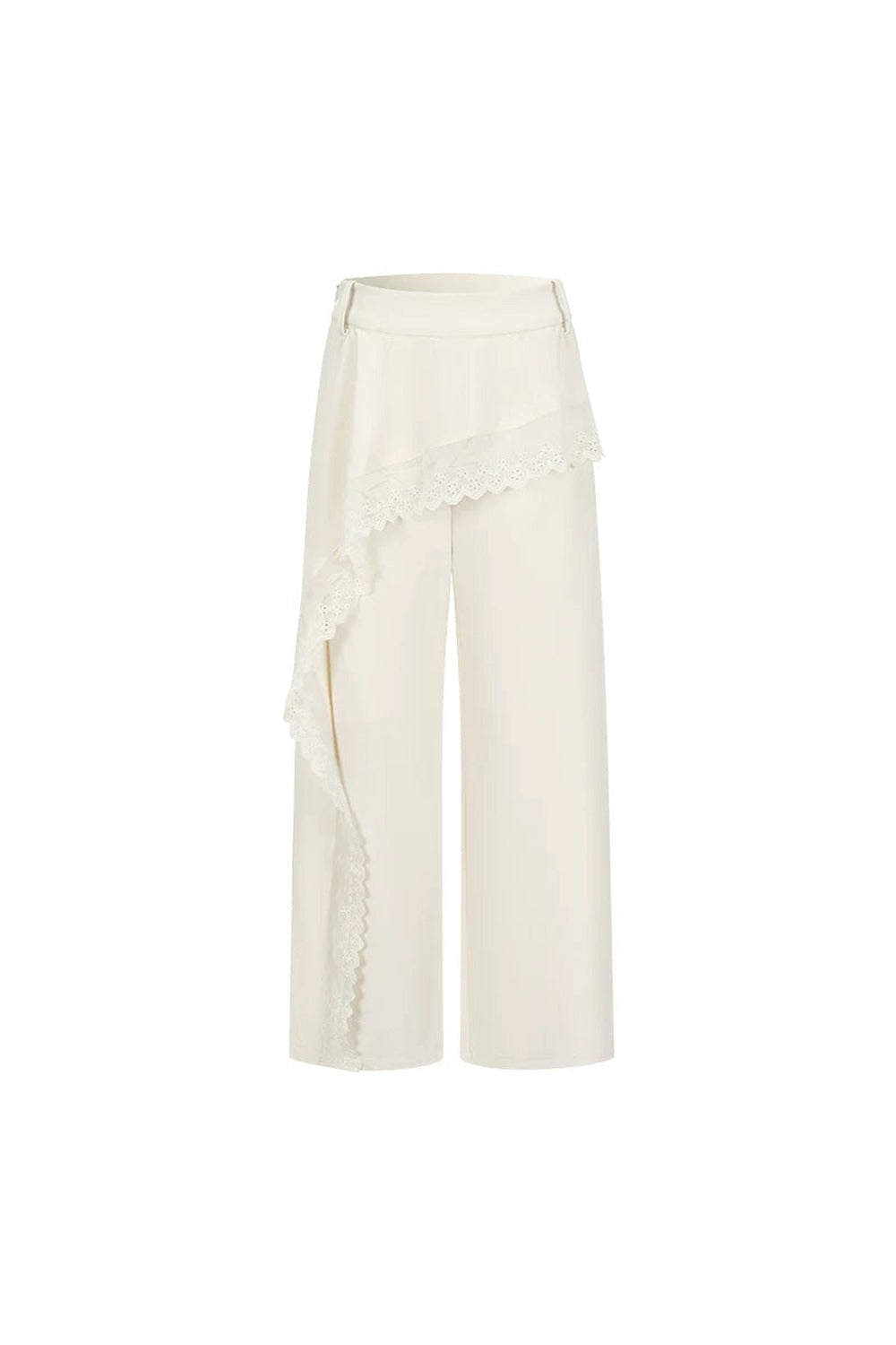 Mulberry Silk Asymmetrical Wide-Leg Pants