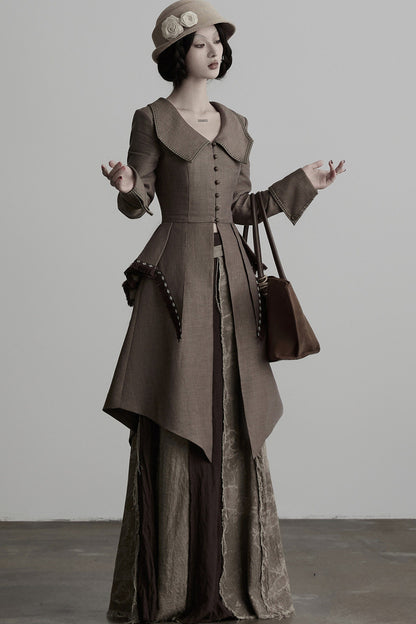 Victorian 3D Tailored Draped Deconstructed Tencel Jacket