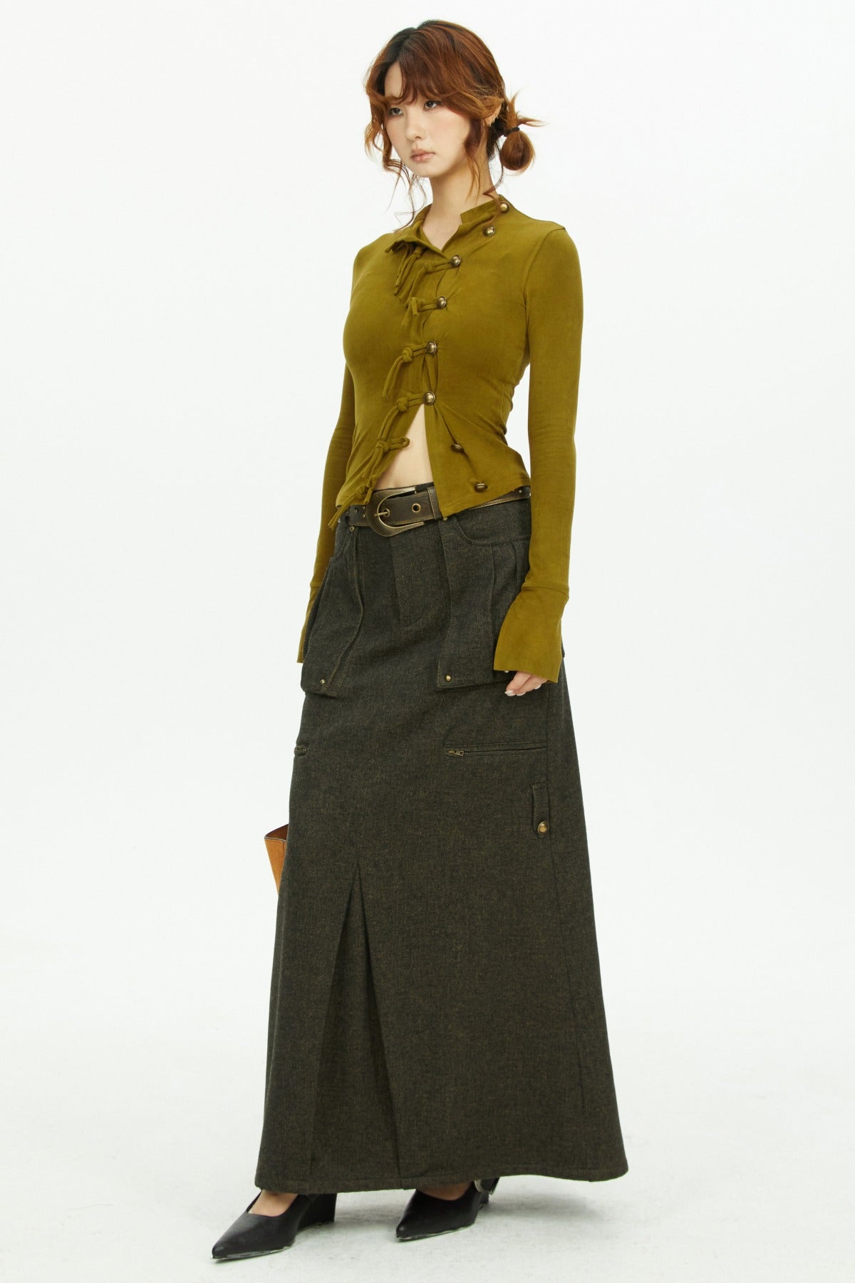 Moss Green Long Sleeve Knit Top