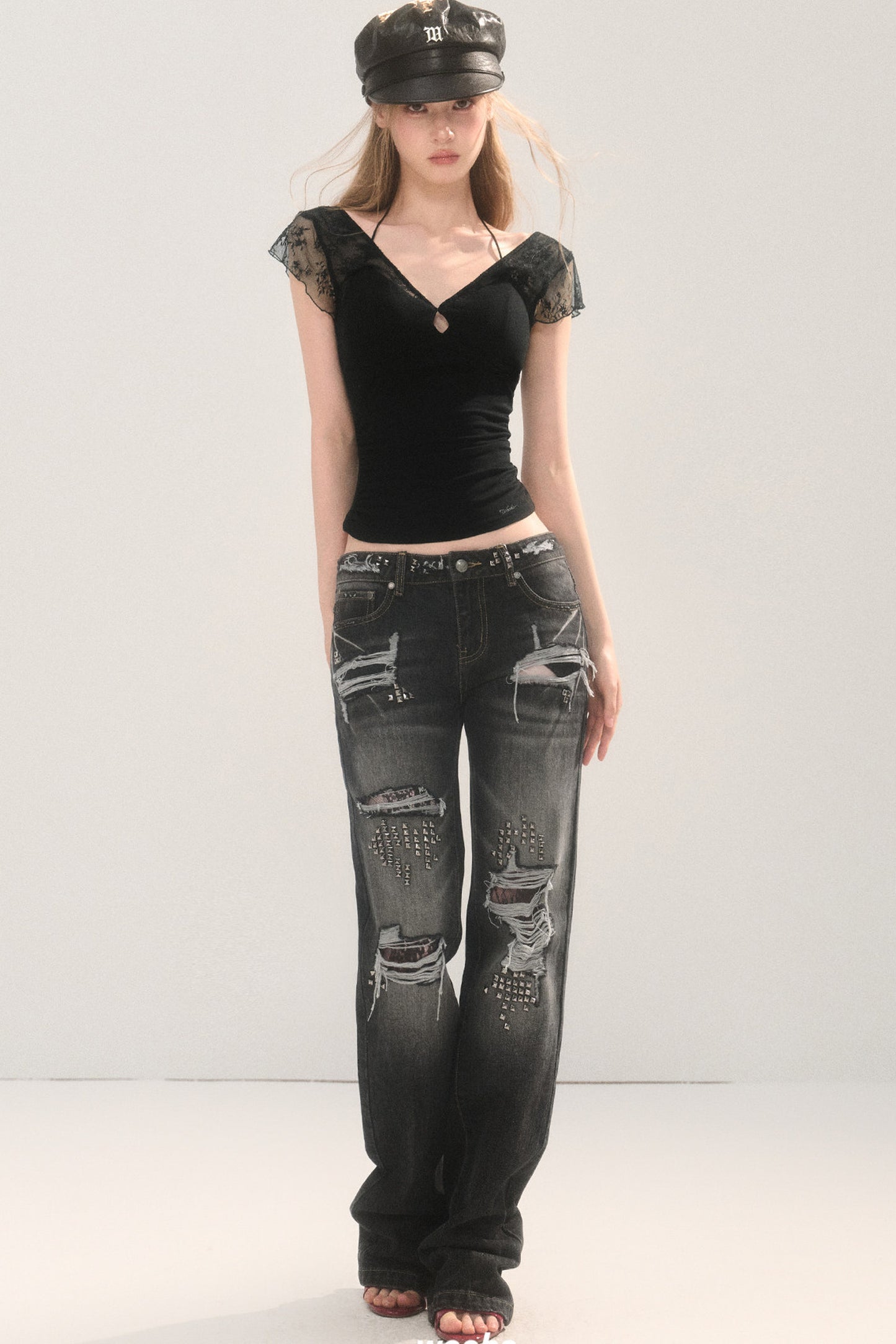 Straight Ripped Jeans