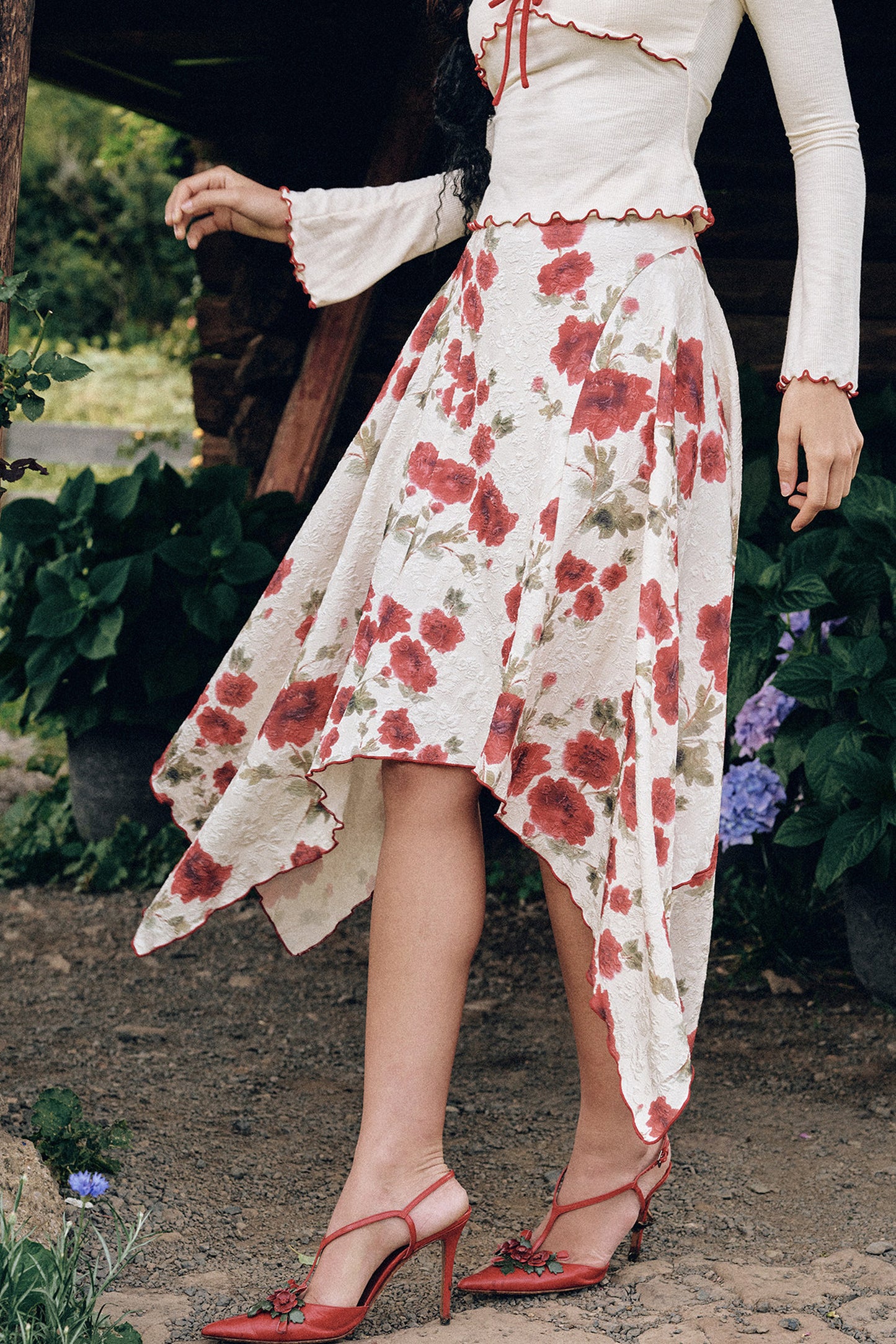 Rose Valley Floral Top and Skirt Set-Up